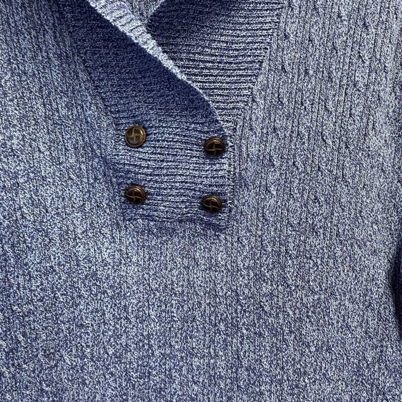 Karen Scott Knitted Braid Split Cowl Neck Long Sleeve Sweater Women XL Blue Used - Picture 12 of 16